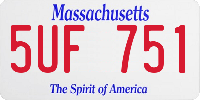 MA license plate 5UF751