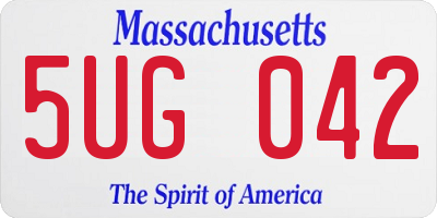 MA license plate 5UG042
