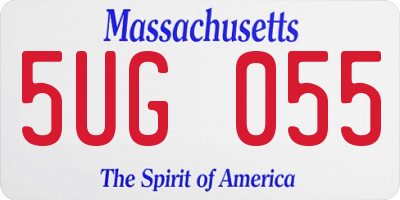 MA license plate 5UG055