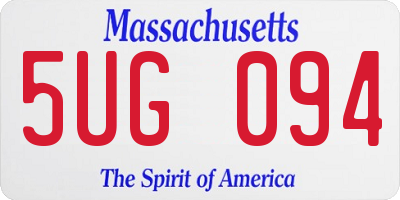 MA license plate 5UG094