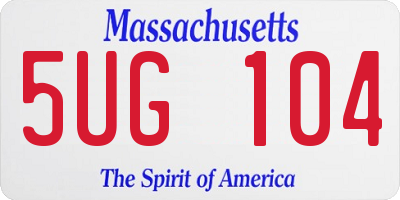 MA license plate 5UG104