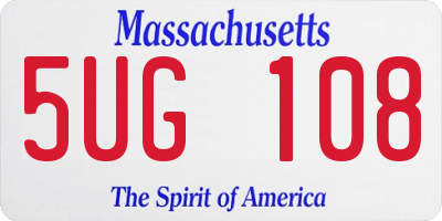 MA license plate 5UG108