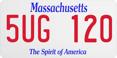 MA license plate 5UG120