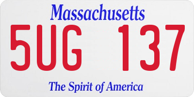 MA license plate 5UG137