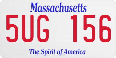 MA license plate 5UG156