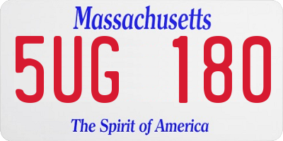 MA license plate 5UG180