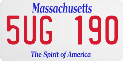 MA license plate 5UG190