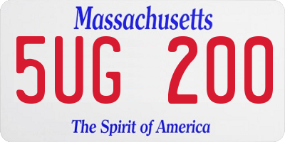 MA license plate 5UG200