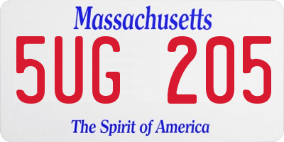 MA license plate 5UG205