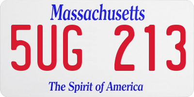 MA license plate 5UG213