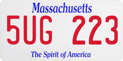 MA license plate 5UG223