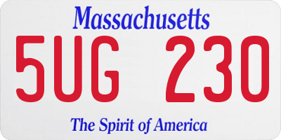 MA license plate 5UG230