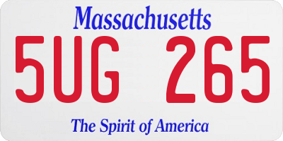 MA license plate 5UG265
