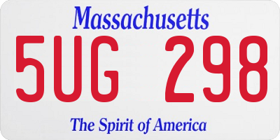 MA license plate 5UG298