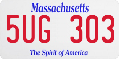 MA license plate 5UG303