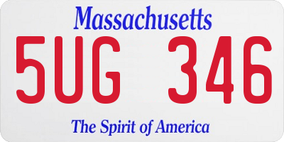 MA license plate 5UG346