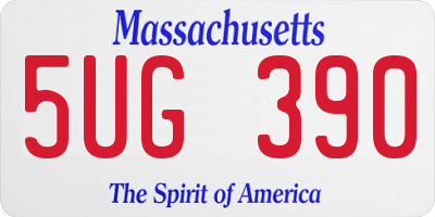 MA license plate 5UG390