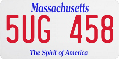 MA license plate 5UG458