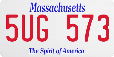 MA license plate 5UG573