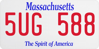 MA license plate 5UG588