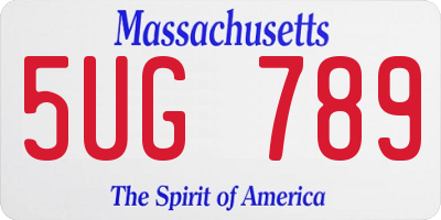 MA license plate 5UG789