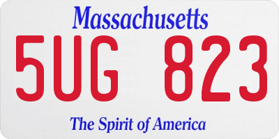 MA license plate 5UG823