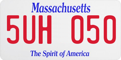 MA license plate 5UH050