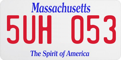 MA license plate 5UH053