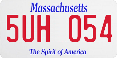 MA license plate 5UH054