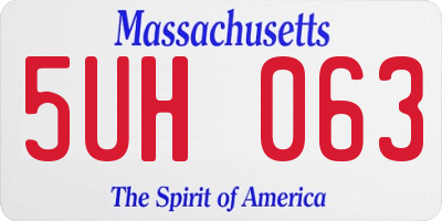 MA license plate 5UH063