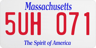 MA license plate 5UH071
