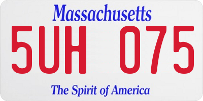 MA license plate 5UH075