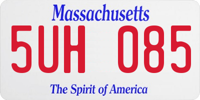MA license plate 5UH085