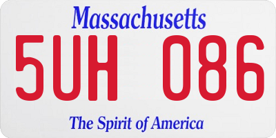 MA license plate 5UH086