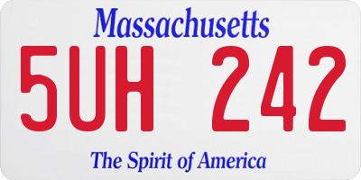 MA license plate 5UH242