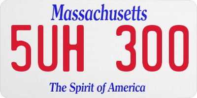 MA license plate 5UH300