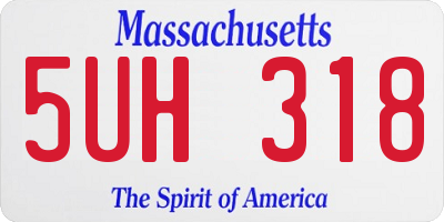 MA license plate 5UH318