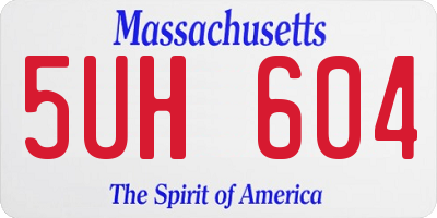 MA license plate 5UH604
