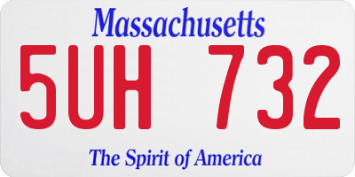 MA license plate 5UH732