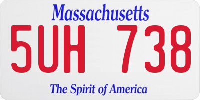 MA license plate 5UH738