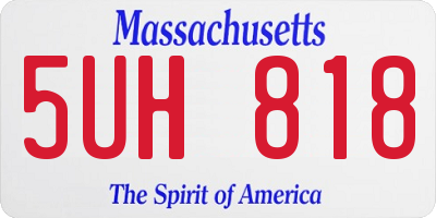 MA license plate 5UH818