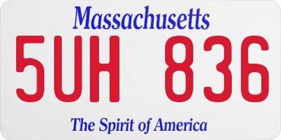 MA license plate 5UH836