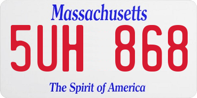 MA license plate 5UH868