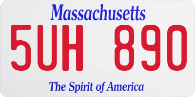 MA license plate 5UH890