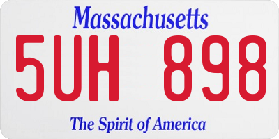 MA license plate 5UH898