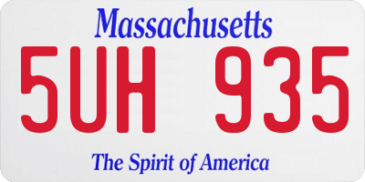MA license plate 5UH935