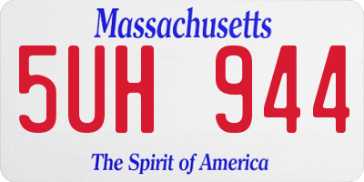 MA license plate 5UH944