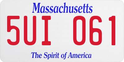 MA license plate 5UI061