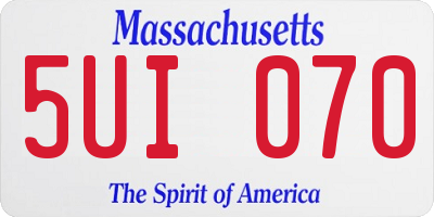 MA license plate 5UI070