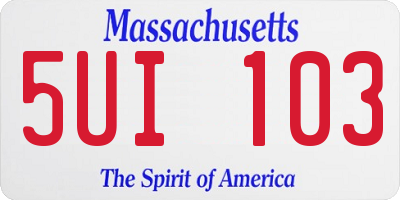 MA license plate 5UI103
